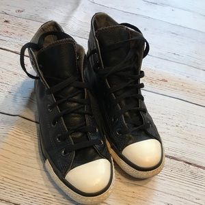 Converse All Star Sneakers - black leather.